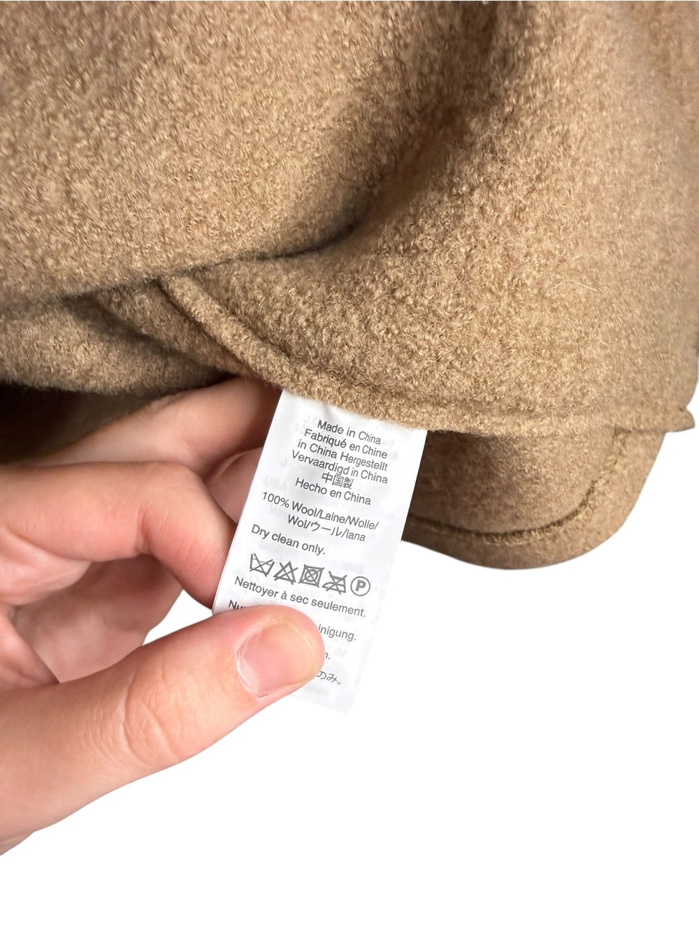 J.Crew Women’s Daphne Italian Boiled Wool Topcoat Tan Size 4 - Picture 6 of 6